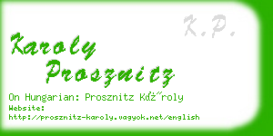 karoly prosznitz business card